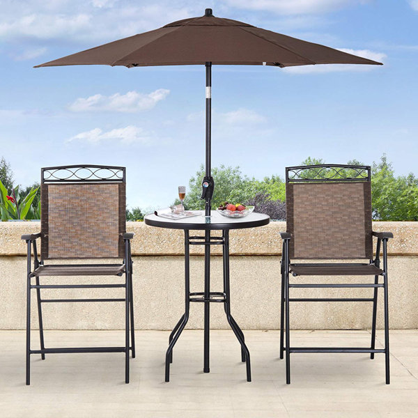 Outdoor bistro set with shop umbrella